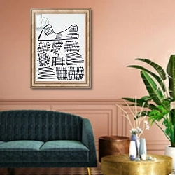 «Drawing, 2015» в интерьере классической гостиной над диваном