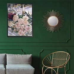 «Nostalgia» в интерьере в классическом стиле с зеленой стеной