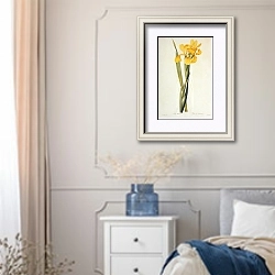 «Iris spuria L 2» в интерьере спальни в стиле прованс с синими деталями