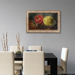 «Натюрморт с яблоками 7» в интерьере современной кухни над столом