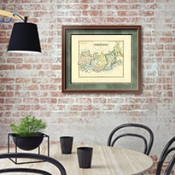 «Карта Российской Империи 3» в интерьере кухни в стиле лофт с кирпичной стеной