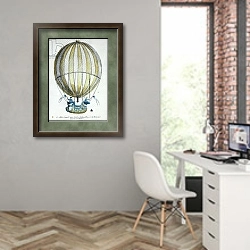 «The Balloon of Jacques Charles and Nicholas Robert used in their flight 1783» в интерьере современного кабинета на стене