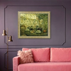 «The Stone Table; Le Table de Pierre, 1919» в интерьере гостиной с розовым диваном