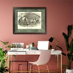 «Le Kibitka» в интерьере современного кабинета в розовых тонах