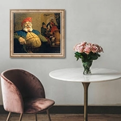 «Sir John Falstaff» в интерьере в классическом стиле над креслом