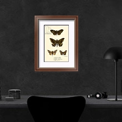 «Butterflies 102» в интерьере кабинета в черных цветах над столом