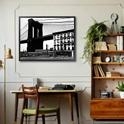 «Нью-Йорк 2» в интерьере кабинета в стиле ретро над столом