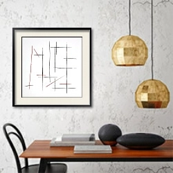 «Scratched lines №6» в интерьере кухни в стиле минимализм над столом