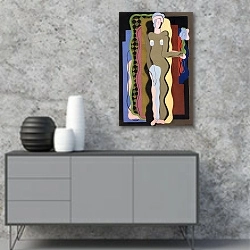 «Nude with a flower» в интерьере в стиле минимализм над тумбой