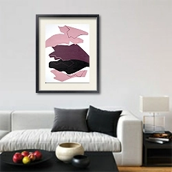 «Pink shell» в интерьере в стиле минимализм над тумбой