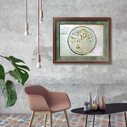«Map of the world» в интерьере в стиле лофт с бетонной стеной