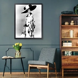 «Хепберн Одри 312» в интерьере гостиной в стиле ретро в серых тонах