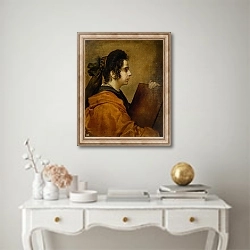 «Portrait presumed to be Juana Pacheco as a Sibyl» в интерьере в классическом стиле над столом