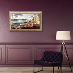 «View of Paris from the Quai de la Rapee» в интерьере в классическом стиле в фиолетовых тонах