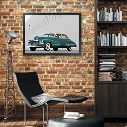 «Cadillac Sixty Special Fleetwood Sedan '1947» в интерьере кабинета в стиле лофт с кирпичными стенами