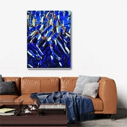 «Abstraction» в интерьере современной гостиной над диваном