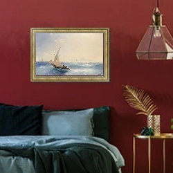 «Доставка на остров Искья» в интерьере спальни с акцентной стеной