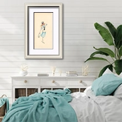 «Yachting, 3» в интерьере спальни в стиле прованс с голубыми деталями