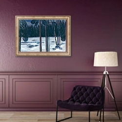 «Winter Landscape 11» в интерьере в классическом стиле в фиолетовых тонах