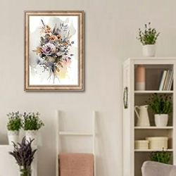 «Букет полевых цветов 2» в интерьере комнаты в стиле прованс с цветами лаванды
