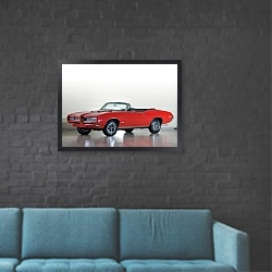 «Pontiac GTO Convertible '1968» в интерьере в стиле лофт с черной кирпичной стеной