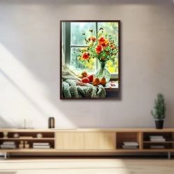 «Натюрморт цветы и фрукты» в интерьере 