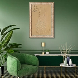 «Woman with a White Shawl» в интерьере гостиной в зеленых тонах