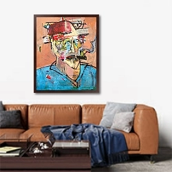 «Ван Гог» в интерьере современной гостиной над диваном