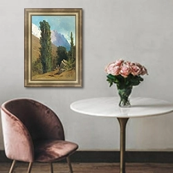 «Крымский пейзаж» в интерьере гостиной в классическом стиле над диваном