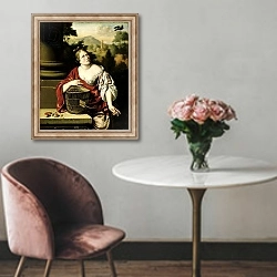 «Portrait of a Woman, 1687» в интерьере в классическом стиле над креслом