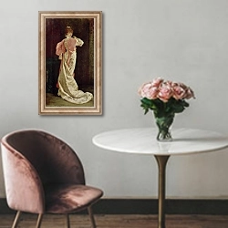«Sarah Bernhardt in the role of the Queen in 'Ruy Blas' by Victor Hugo, 1879» в интерьере в классическом стиле над креслом