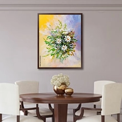«Солнечный букет весенних цветов» в интерьере столовой в классическом стиле