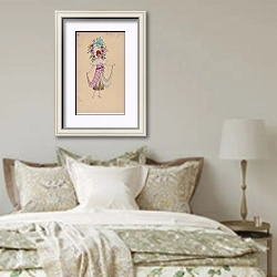 «Orchid girls, 198» в интерьере спальни в стиле прованс над кроватью