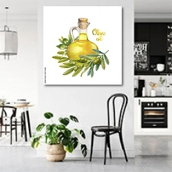 «Акварельное оливковое масло» в интерьере современной светлой кухни