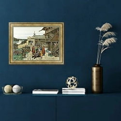 «Двор удельного князя» в интерьере в классическом стиле в синих тонах