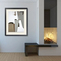 «Grey steps» в интерьере гостиной в стиле минимализм в светлых тонах