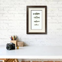«Salmon, Salmon Trout, Trout, Samlet 1» в интерьере современного кабинета над столом