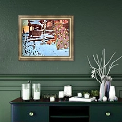 «Царь Салтан-1» в интерьере гостиной в оливковых тонах