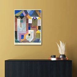 «Colorful Architecture» в интерьере в стиле минимализм над комодом