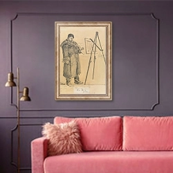«Frits Thaulow» в интерьере гостиной с розовым диваном