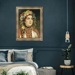 «Русская красавица» в интерьере гостиной в оливковых тонах