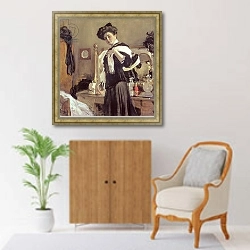 «Portrait of Henrietta Girshmann, 1907» в интерьере в классическом стиле над комодом