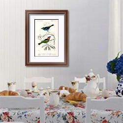 «Разные виды птиц 5 1» в интерьере столовой в стиле прованс над столом