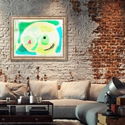 «Toscana Collection, 2019 1» в интерьере гостиной в стиле лофт с кирпичной стеной