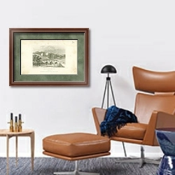 «Haddon Hall, Derbyshire 9» в интерьере кабинета с кожаным креслом