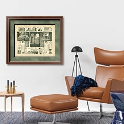 «Архитектура №4: Собор Святого Павла,Рим, Италия 1» в интерьере кабинета с кожаным креслом