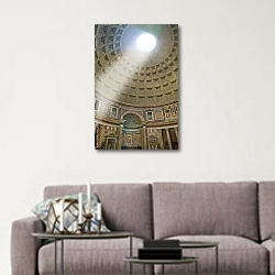 «Луч света в куполе, Ватикан» в интерьере в скандинавском стиле над диваном