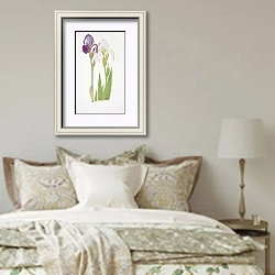 «Iris albicans and Iris Madonna» в интерьере спальни в стиле прованс над кроватью
