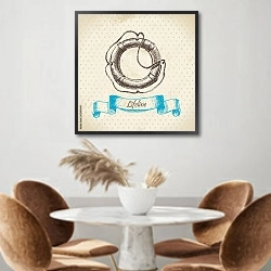 «Иллюстрация со спасательным кругом» в интерьере кухни над кофейным столиком