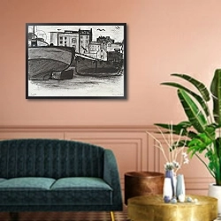 «Tenby, 1994» в интерьере классической гостиной над диваном